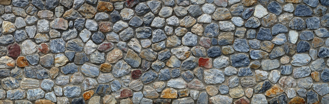 Vintage stone wall panorama background. Close-up