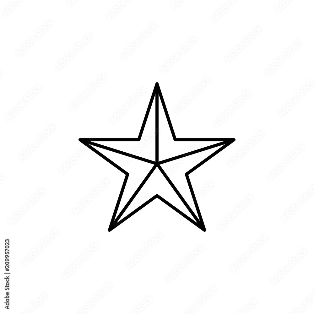 Poster five-pointed star line icon. element of star icon for mobile concept and web apps. thin line five-po