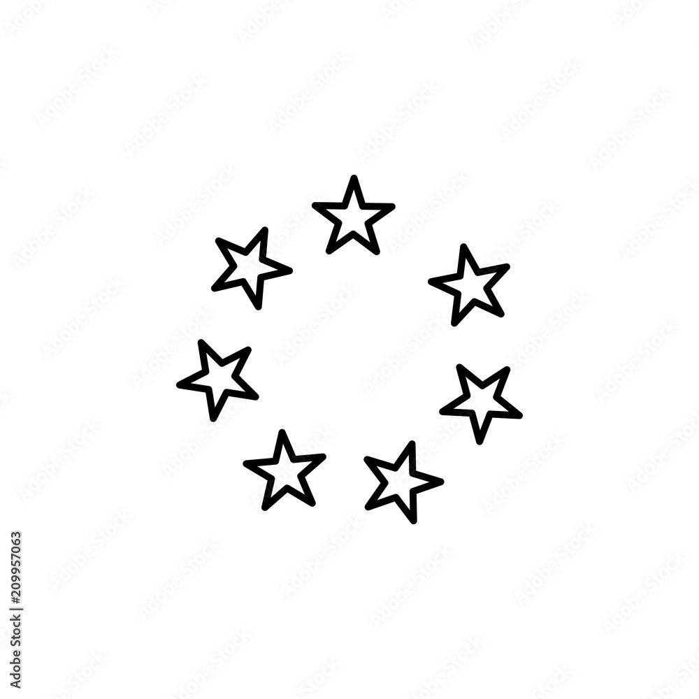 Poster stars in a circle line icon. element of star icon for mobile concept and web apps. thin line stars i