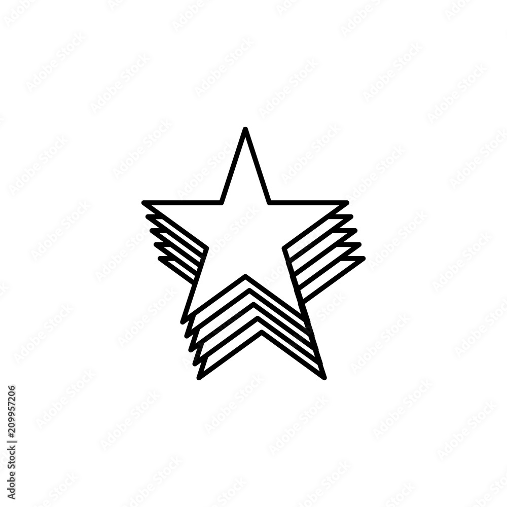 Aufkleber stars line icon. element of star icon for mobile concept and web apps. thin line stars icon can be u