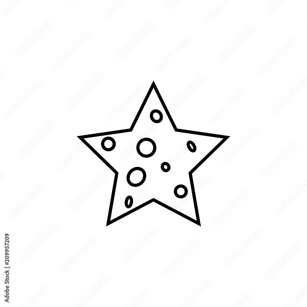Poster star with bubbles line icon. element of star icon for mobile concept and web apps. thin line star wi