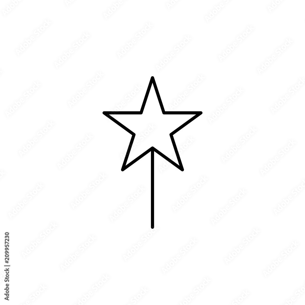Poster star on a stick line icon. element of star icon for mobile concept and web apps. thin line star on a