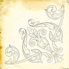 Vector baroque of vintage elements for design. 