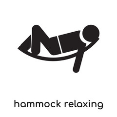 hammock relaxing icon vector sign and symbol isolated on white background, hammock relaxing logo concept
