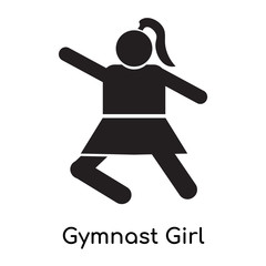 Gymnast Girl icon vector sign and symbol isolated on white background, Gymnast Girl logo concept