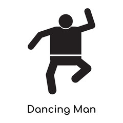 Fototapeta na wymiar Dancing Man icon vector sign and symbol isolated on white background, Dancing Man logo concept