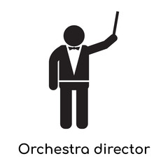 Orchestra director icon vector sign and symbol isolated on white background, Orchestra director logo concept