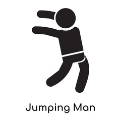 Jumping Man icon vector sign and symbol isolated on white background, Jumping Man logo concept