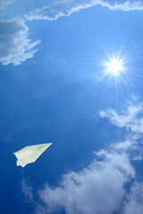 Flying paper plane


