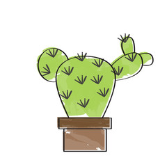Isolated retro cactus icon