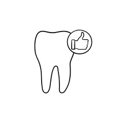 Tooth health and stomatology hand drawn outline doodle icon. Dentist, hygiene and treatment medical concept. Vector sketch illustration for print, web, mobile and infographics on white background.