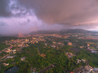 raining long time in rainy season at Phuket Thailand