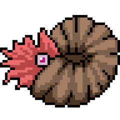 vector pixel art ancient clam