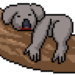 Obraz premium vector pixel art koala
