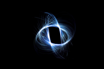 Light painting forming an eye shape