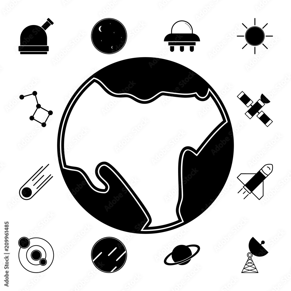 Poster planet from outer space icon. detailed set of space icons. premium quality graphic design sign. one 