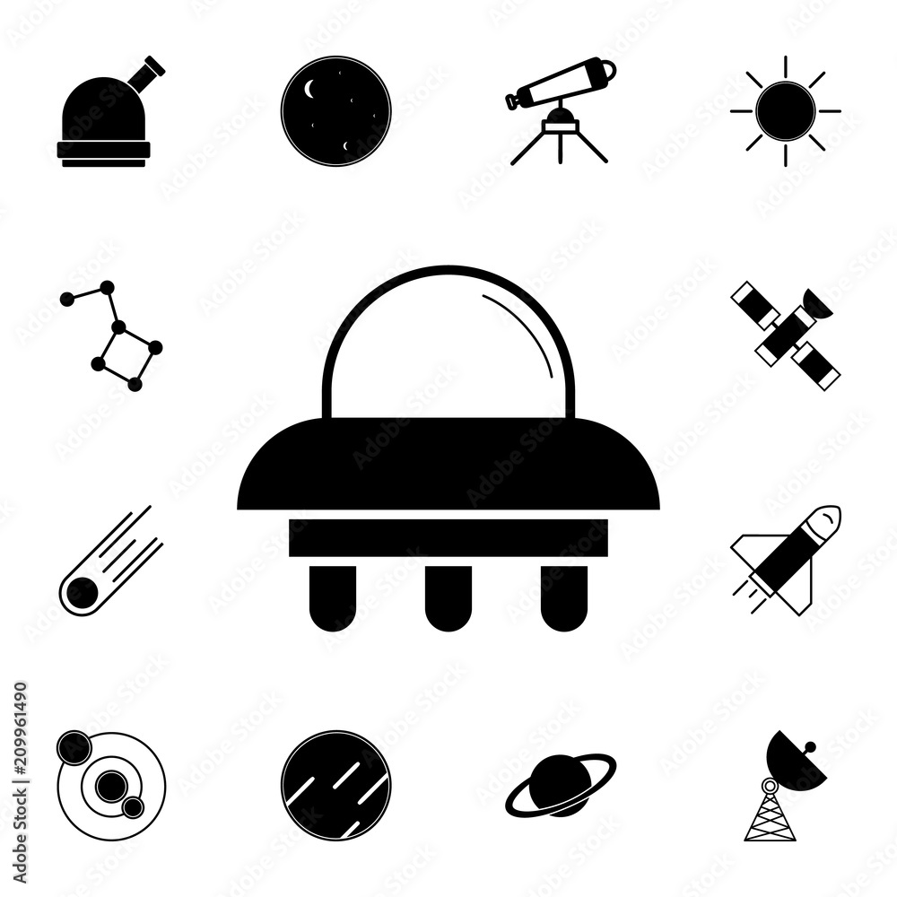 Poster spaceship icon. detailed set of space icons. premium quality graphic design sign. one of the collect