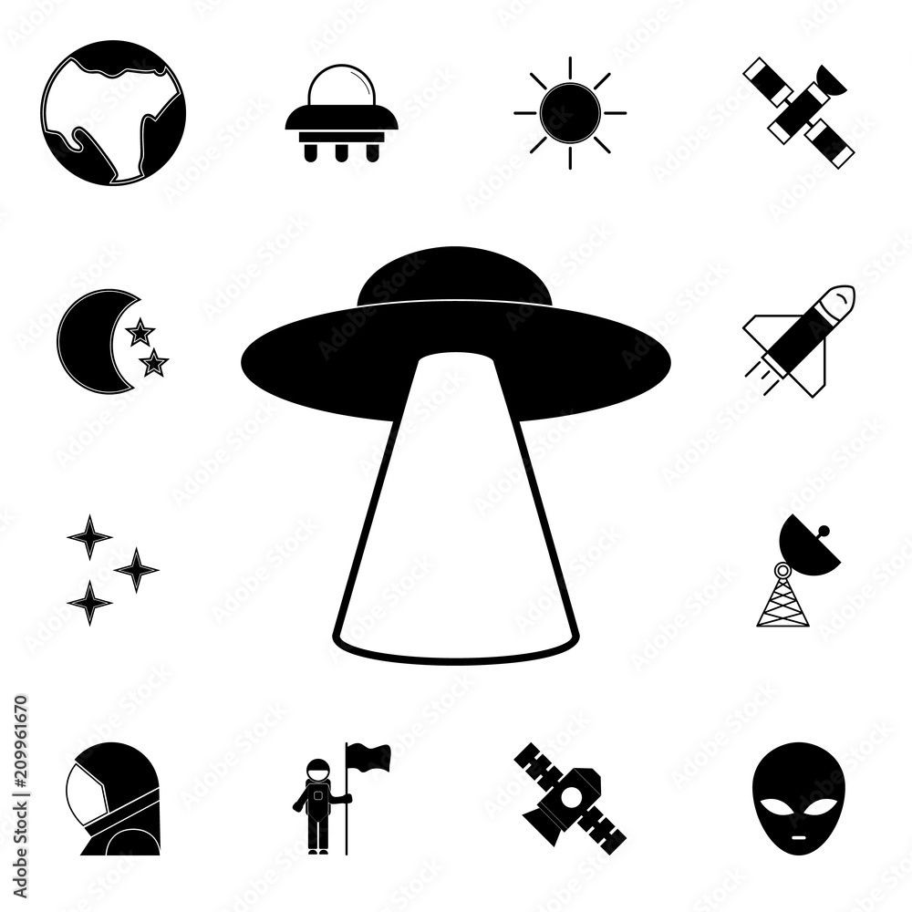 Poster spaceship icon. detailed set of space icons. premium quality graphic design sign. one of the collect