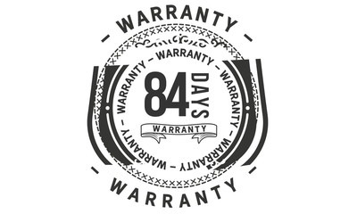 84 days warranty icon vintage stamp 