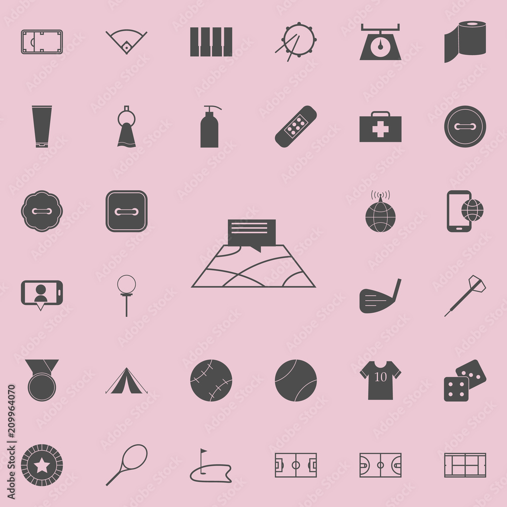 Poster message on the map icon. detailed set of minimalistic icons. premium quality graphic design sign. on