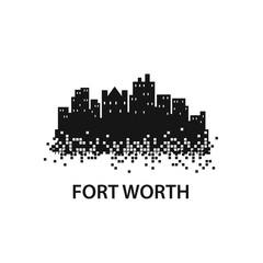 Fort Worth City Skyline Landscape Logo Template