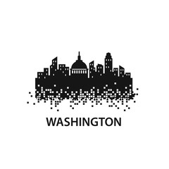Washington City Skyline Landscape Logo Template
