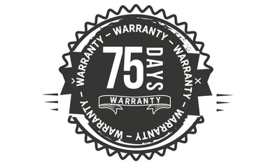 75 days warranty icon vintage stamp 