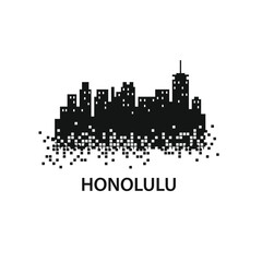 Honolulu City Skyline Landscape Logo Template