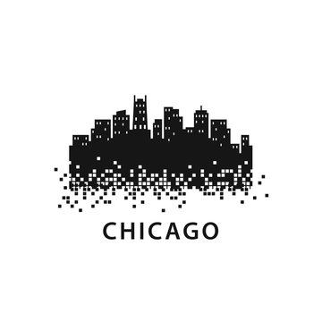 Chicago City Skyline Landscape Logo Template