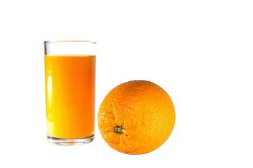 Fresh orange fruit on white background