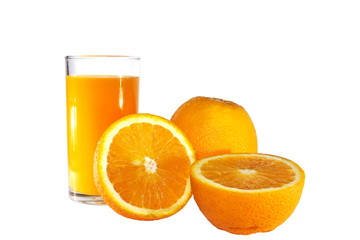 Fresh orange fruit on white background