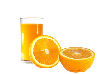 Fresh orange fruit on white background