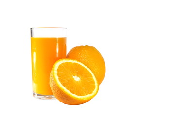 Fresh orange fruit on white background