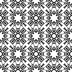 Black and White Seamless Ethnic Pattern. Tribal