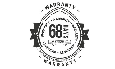 68 days warranty icon vintage stamp 