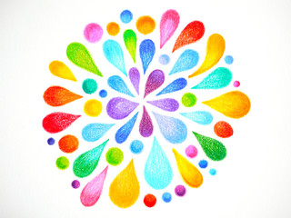 7 color of chakra mandala symbol icon concept flower floral pencil hand drawing illustration design