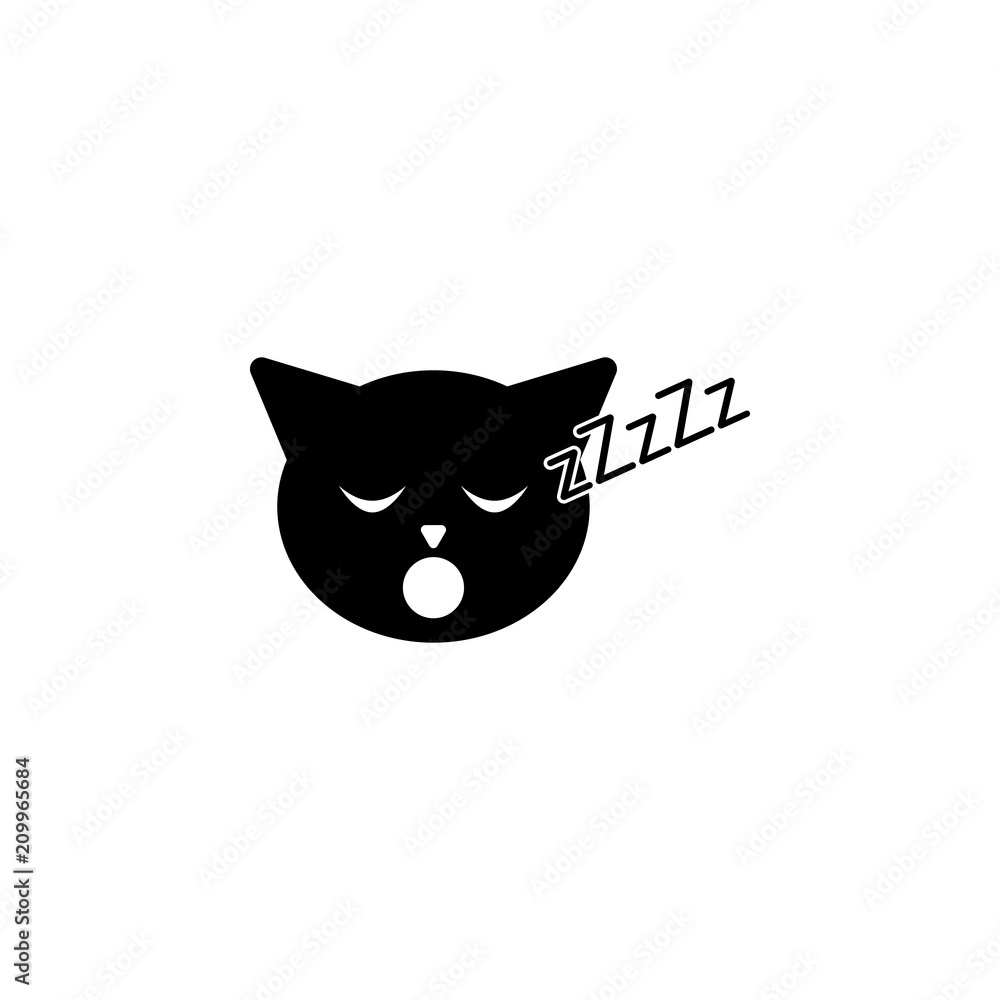 Poster sleeping cat icon. element of emotions icon for mobile concept and web apps. detailed sleeping cat i