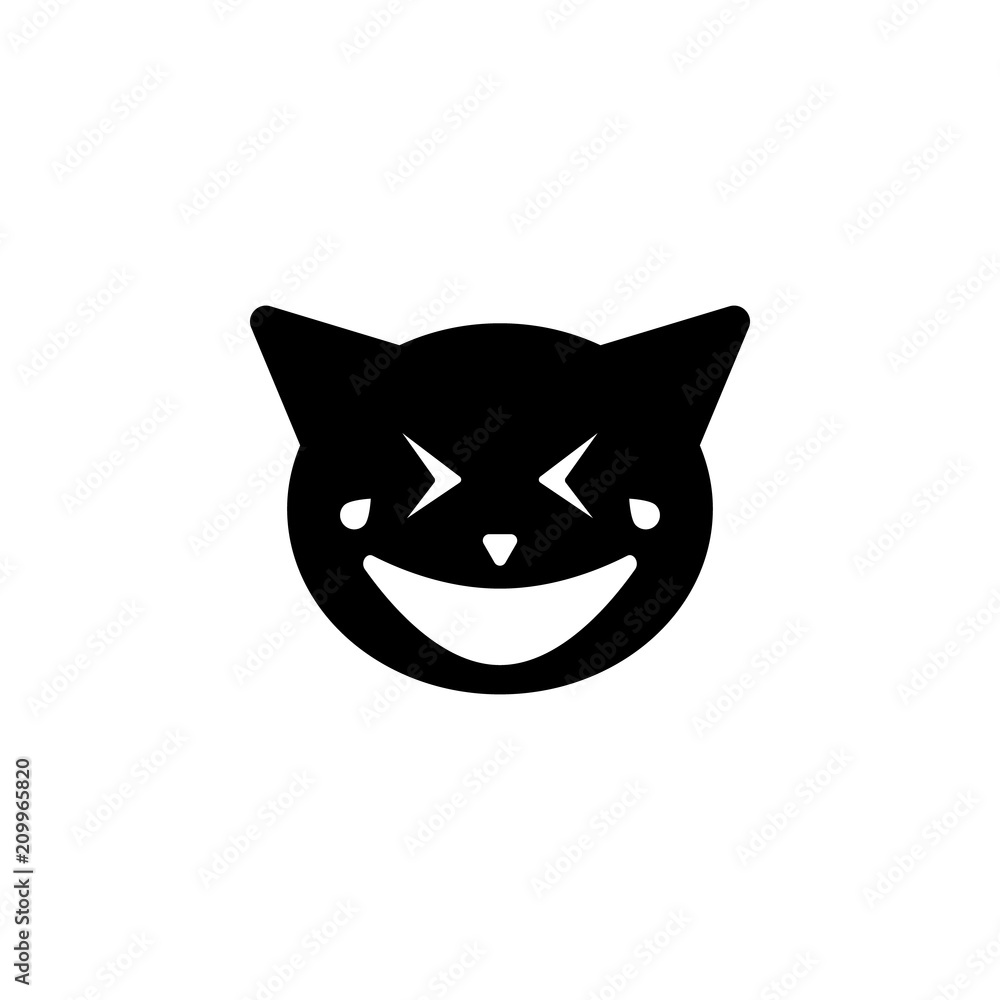 Poster mocking laughter cat icon. element of emotions icon for mobile concept and web apps. detailed mockin