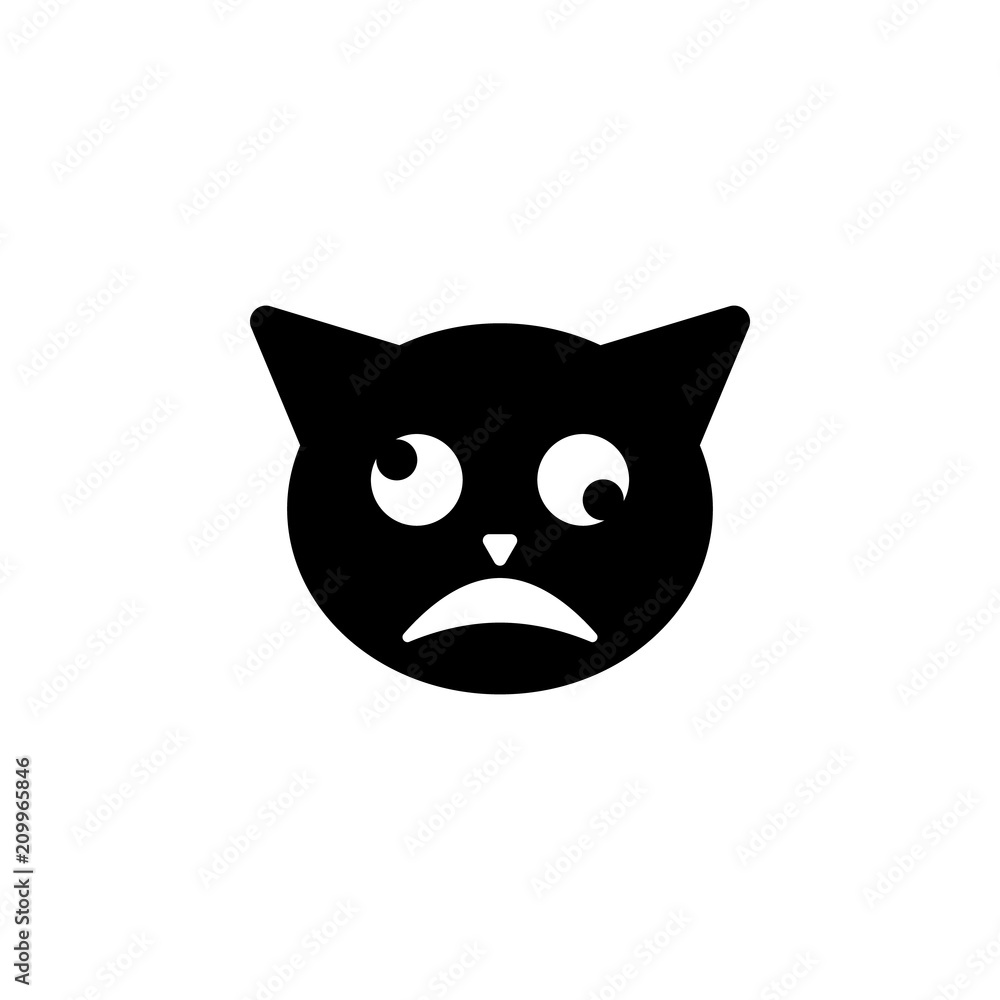 Poster without moods sick cat icon. element of emotions icon for mobile concept and web apps. detailed with
