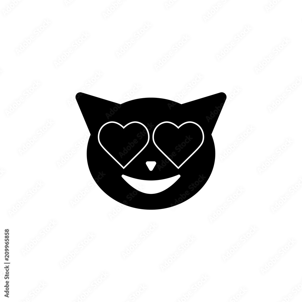 Poster enamored cat icon. element of emotions icon for mobile concept and web apps. detailed enamored cat i