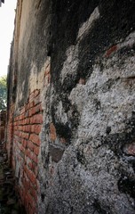 old black and red brick wall texture grunge background. vintage, space for your text. abstract background.