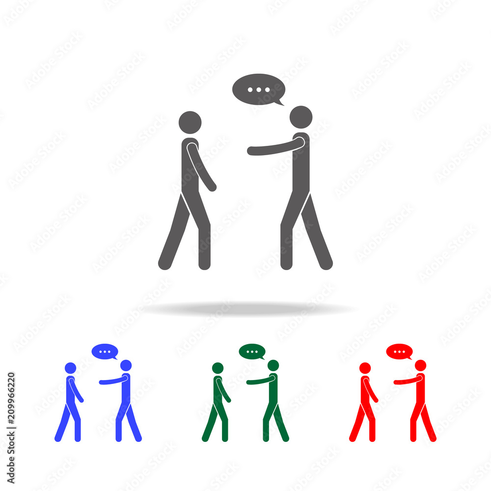 Poster communication of people icon. elements of conversation in multi colored icons. premium quality graph