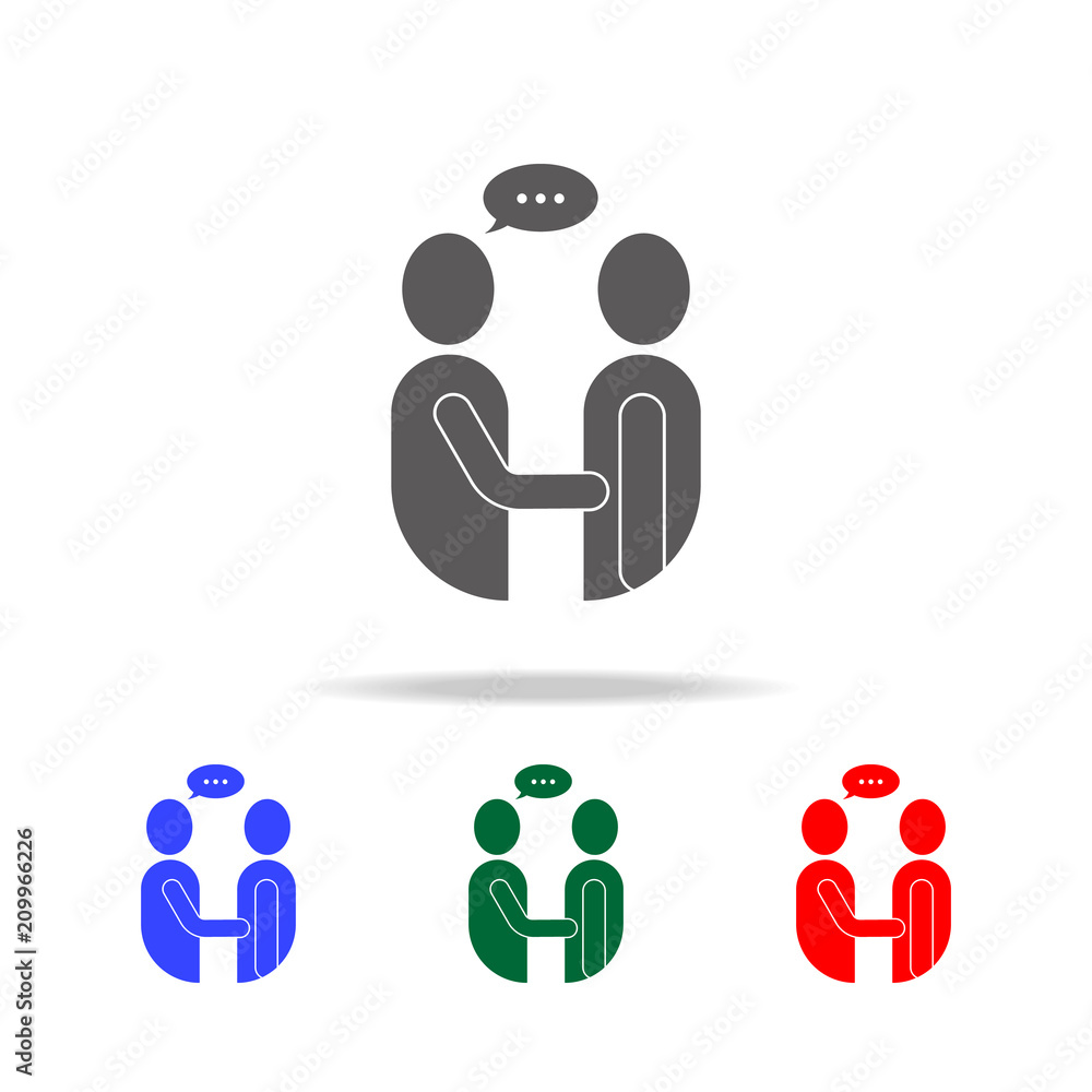 Poster communication of people icon. elements of conversation in multi colored icons. premium quality graph