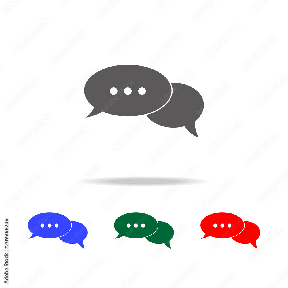 Poster communication bubbles icon. elements of conversation in multi colored icons. premium quality graphic