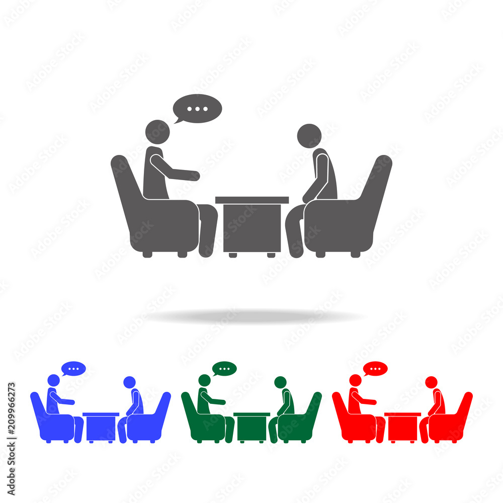 Aufkleber business meeting at the table icon. elements of conversation in multi colored icons. premium quality
