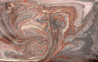 Marble abstract acrylic background. Marbling artwork texture. Agate ripple pattern. Gold powder.