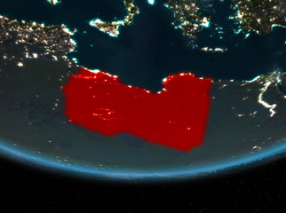 Libya at night