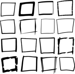 Black Hand-drawn rectangle set