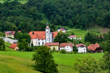Village Olimje near Podcetrtek, Slovenia with Monastery