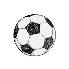 Football icon sketch or soccer drawing in doodles style. Hand-drawn in minimalism. Sport vector moments for tournament.